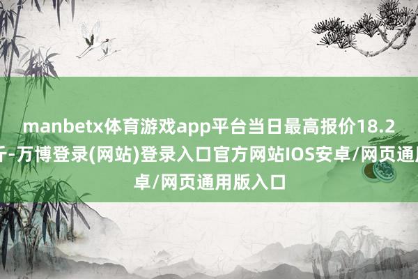 manbetx体育游戏app平台当日最高报价18.20元/公斤-万博登录(网站)登录入口官方网站IOS安卓/网页通用版入口