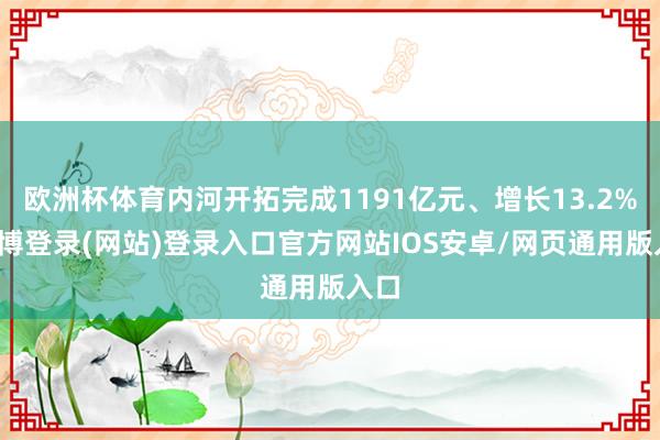 欧洲杯体育内河开拓完成1191亿元、增长13.2%-万博登录(网站)登录入口官方网站IOS安卓/网页通用版入口