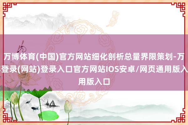 万博体育(中国)官方网站细化剖析总量界限策划-万博登录(网站)登录入口官方网站IOS安卓/网页通用版入口
